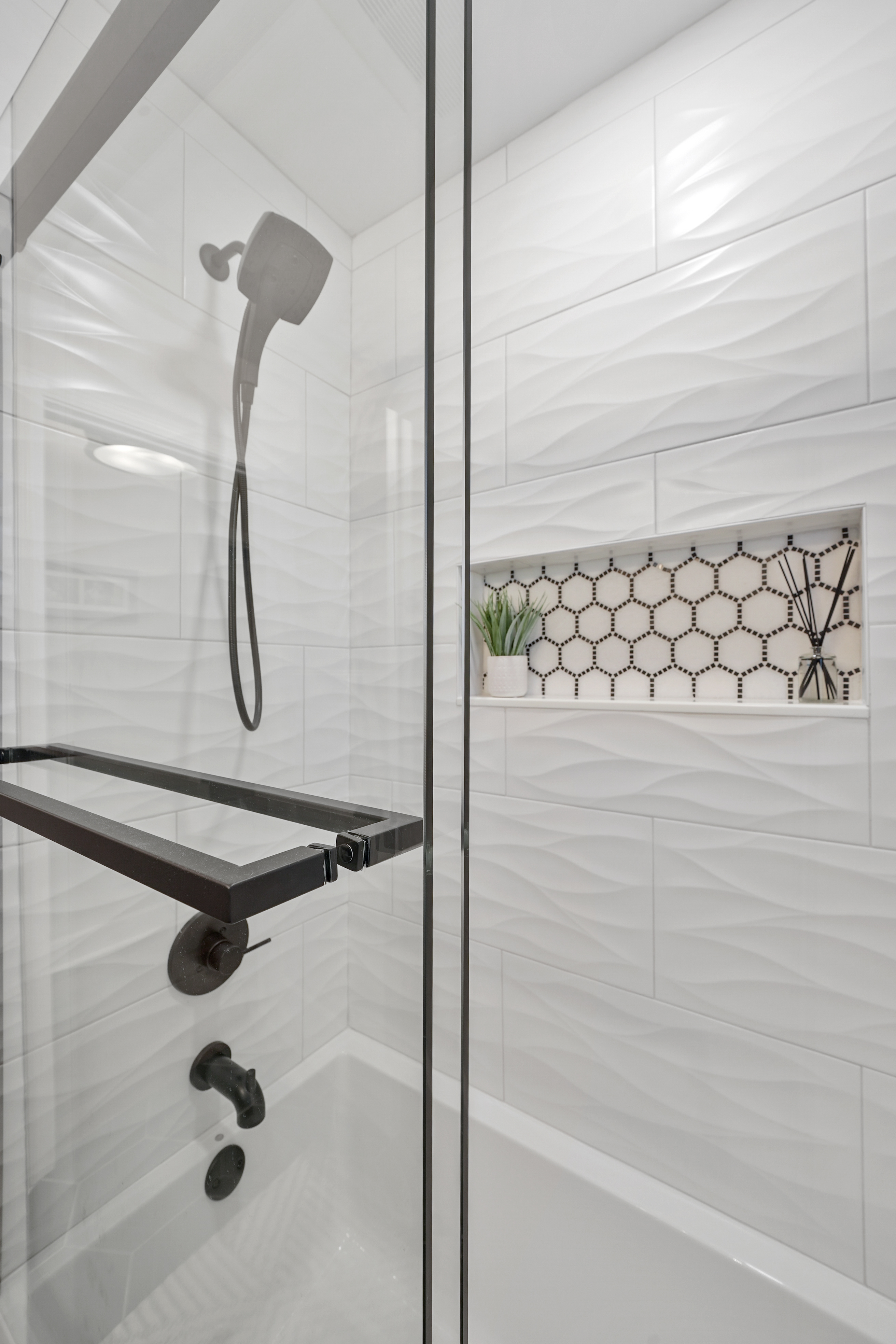 Tub-shower combo with glass doors